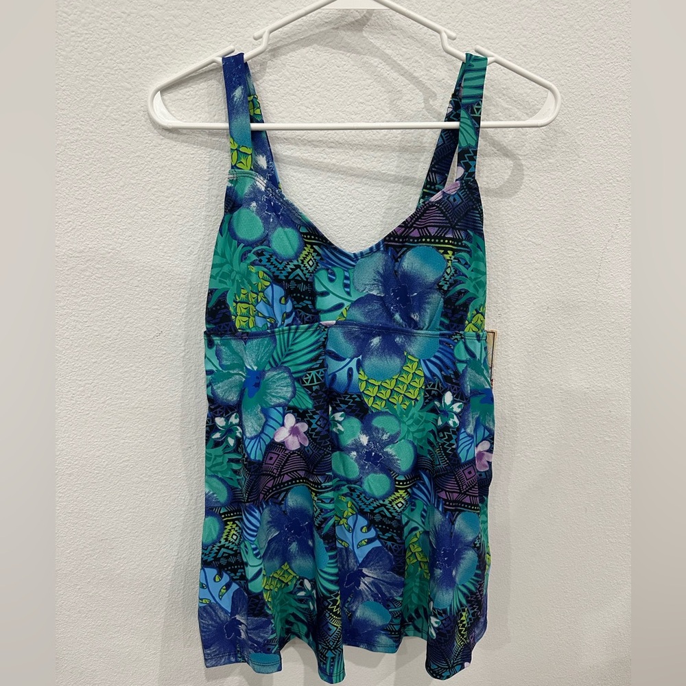 Tropical Blue Woman’s One Piece Bathing Suit